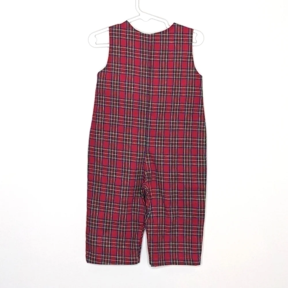 Lil Cactus Santa Claus Christmas Plaid Romper 12-18m